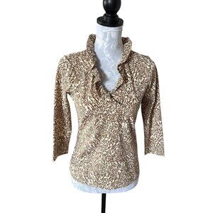 J Mclaughlin Womens Catalina Cloth Durham Top Brown Xsmall